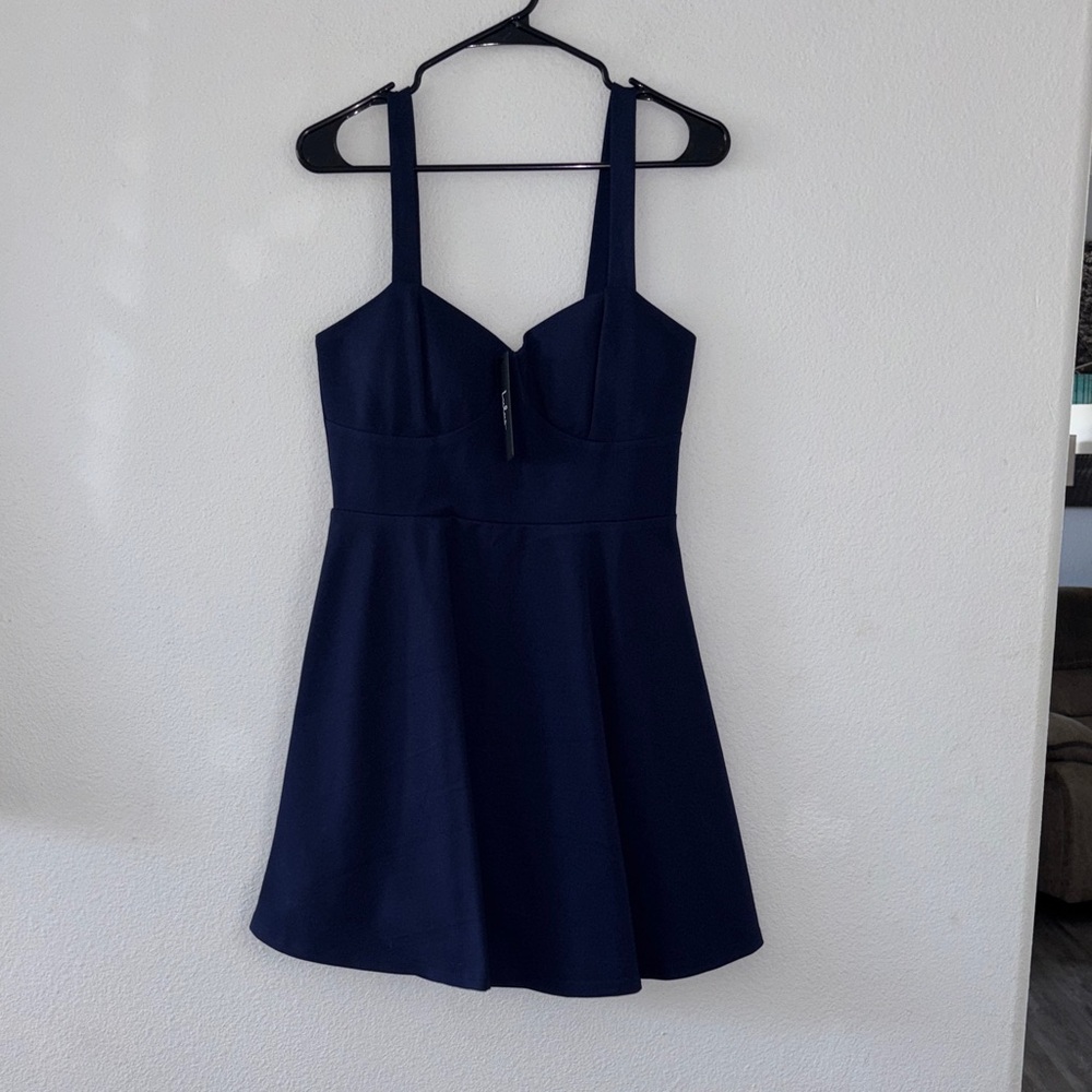 Lulu's Midnight Blue Fit and Flare Dress